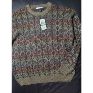 Geoffrey Beene Sweater Men's L 90's Grandpa Old Money Classic Literary Pullover